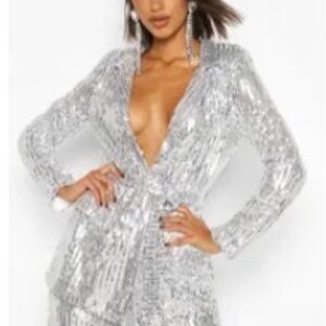 Sequin Blazer & Pants Set